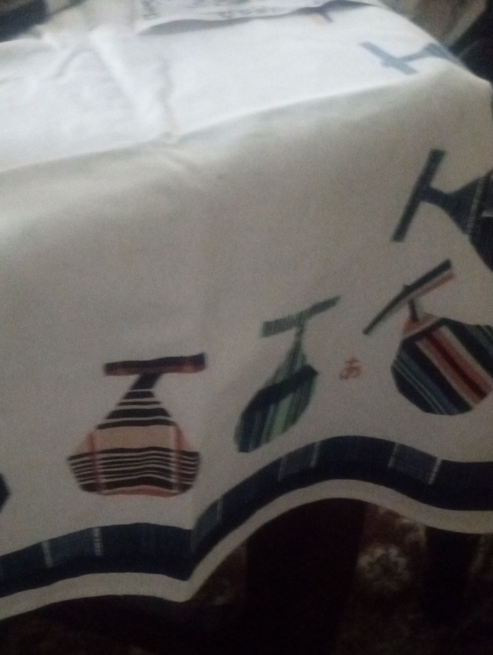 Gorgeous White Cotton Table Cloth With Patchwork Borders